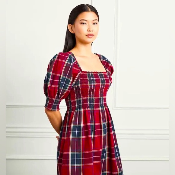 Hill House Athena Nap Dress Red Tartan Size XS - Picture 3 of 8